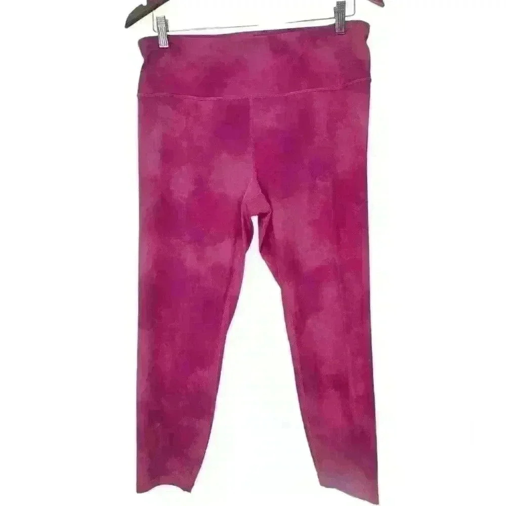 GapFit Eclipse 7/8 Leggings Fuschia Pink Tie Dye Size L